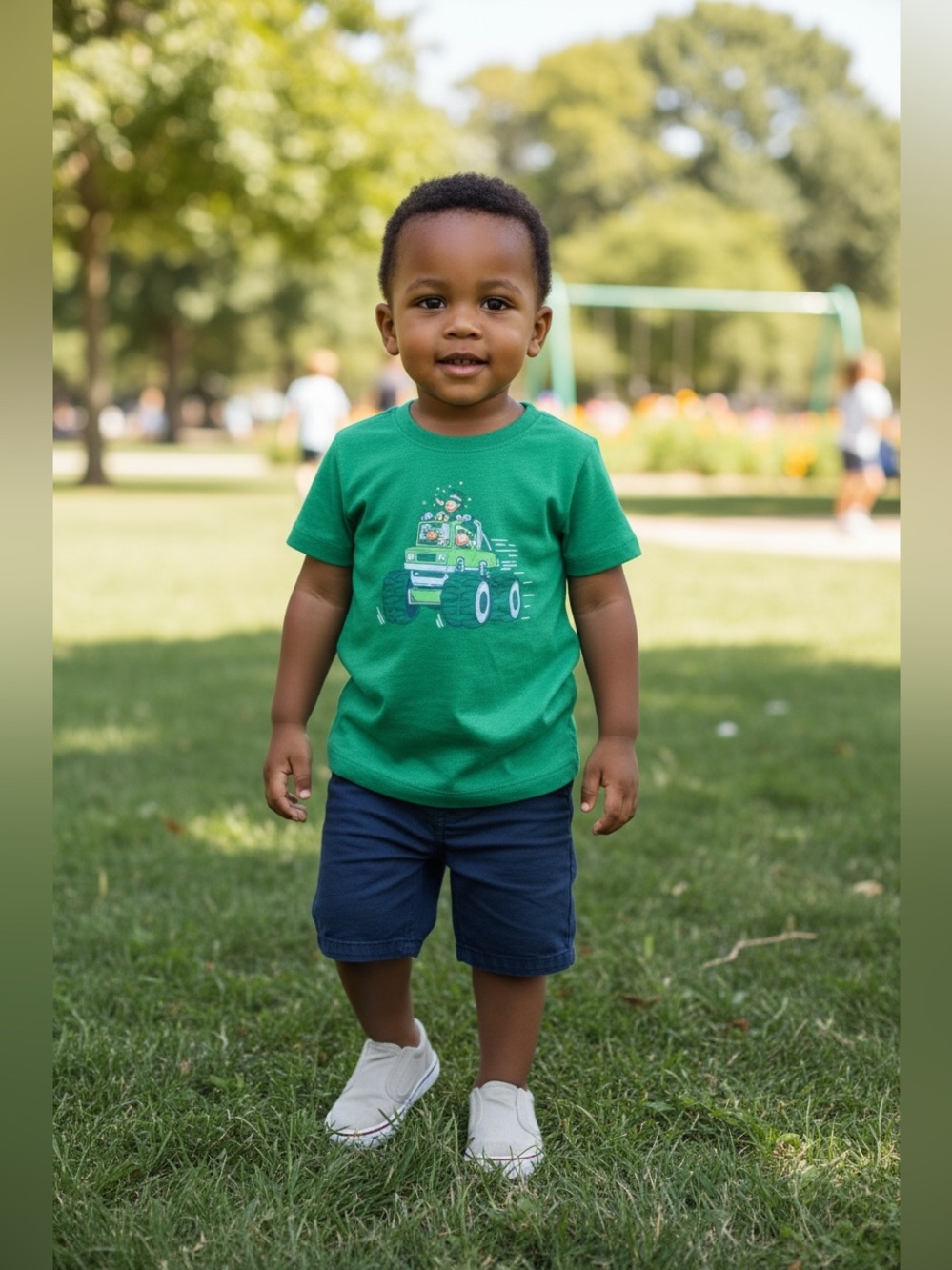 The Children’s Place Green Toddler Tee with Monster Truck Graphic NWT
